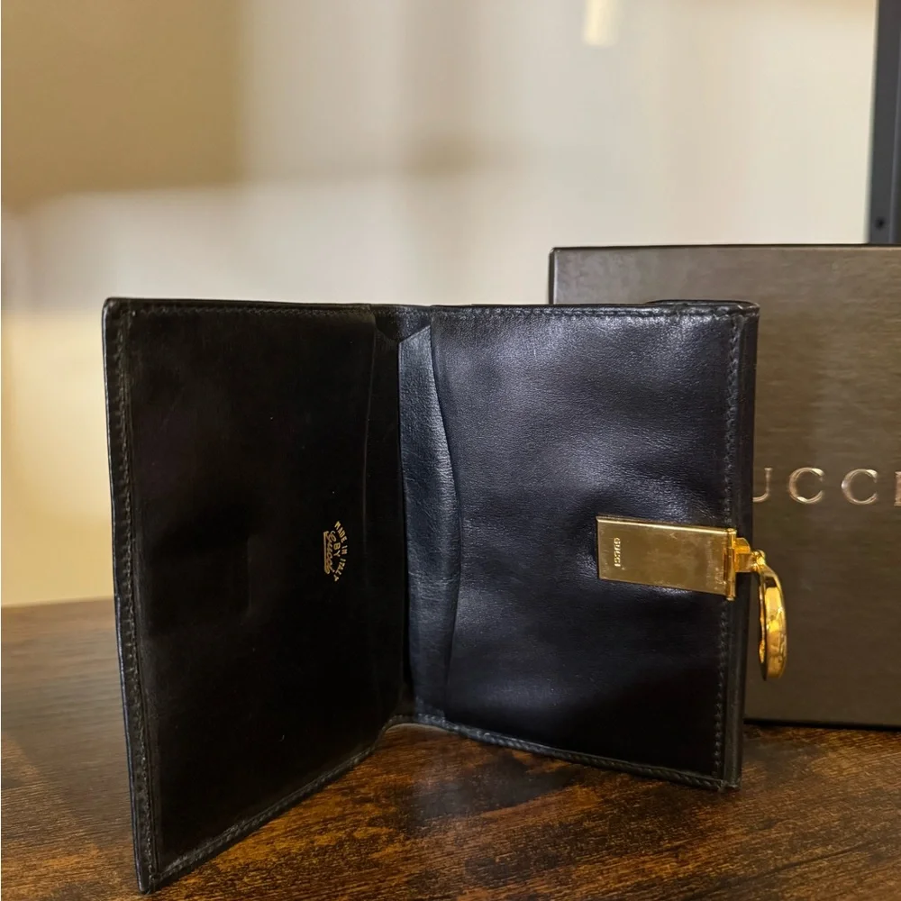 Gucci Black Leather Wallet with Red and Green Accent - Picture 3 of 4